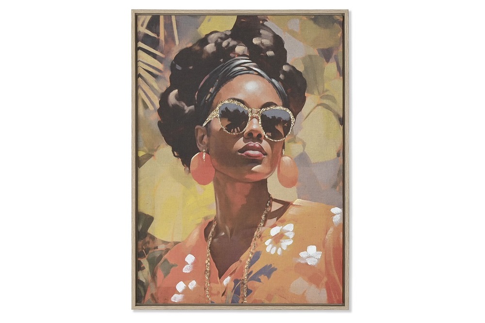 CUADRO LIENZO PS 50X3X70 AFRICANA GAFAS OSCURAS